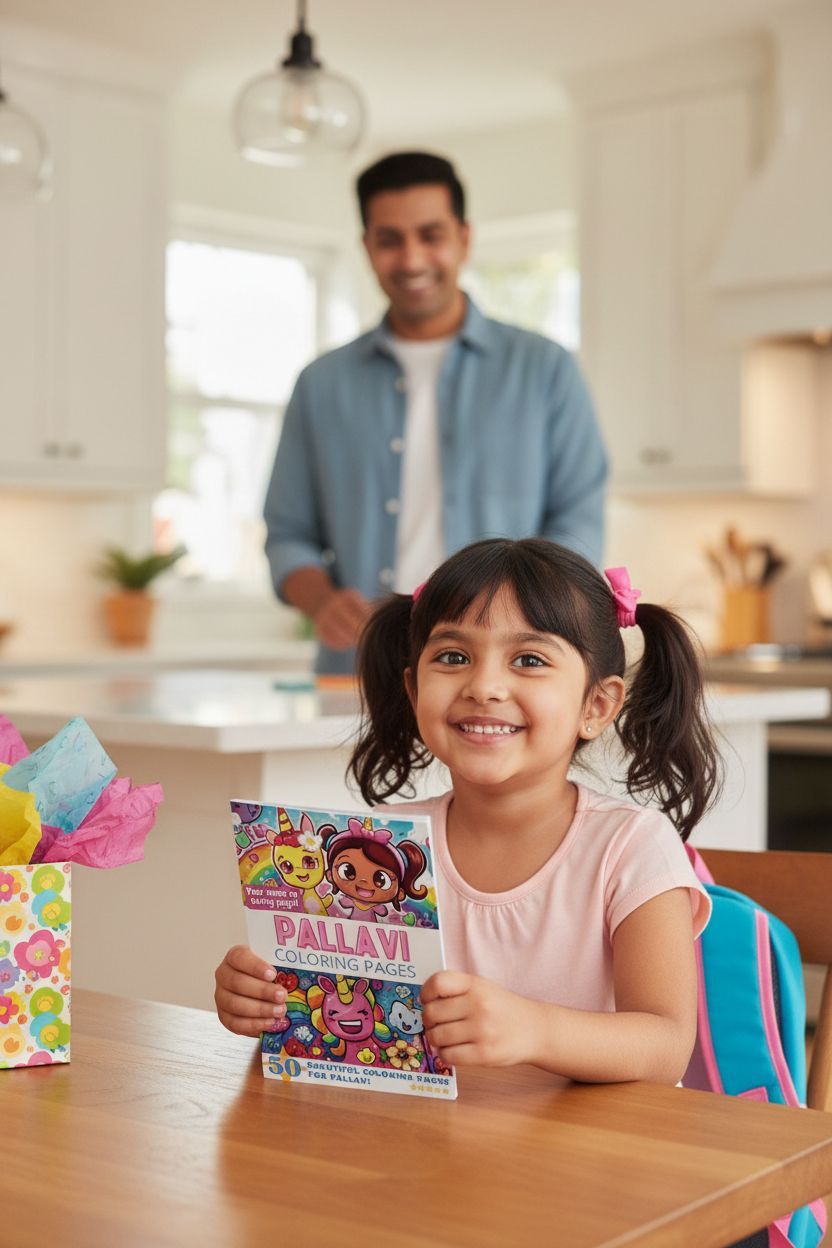 Pallavi coloring book in use