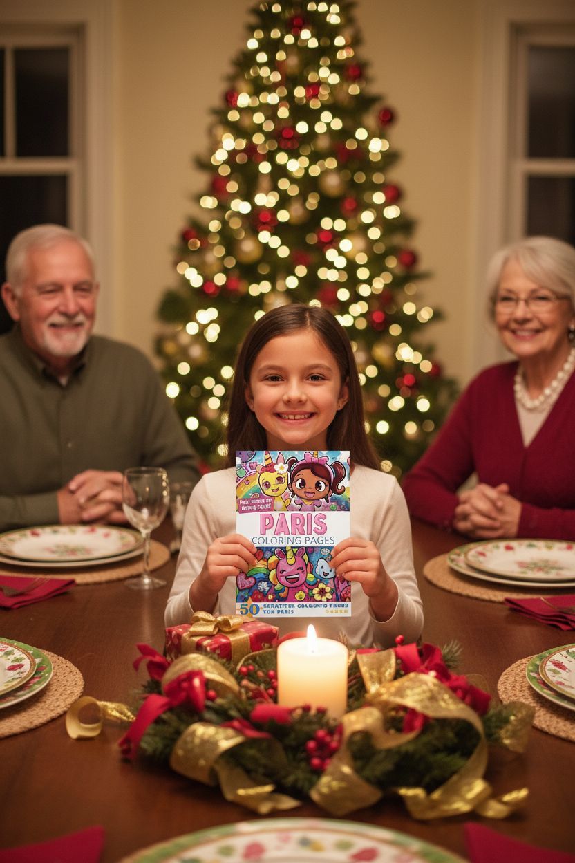 Paris Christmas coloring pages gift