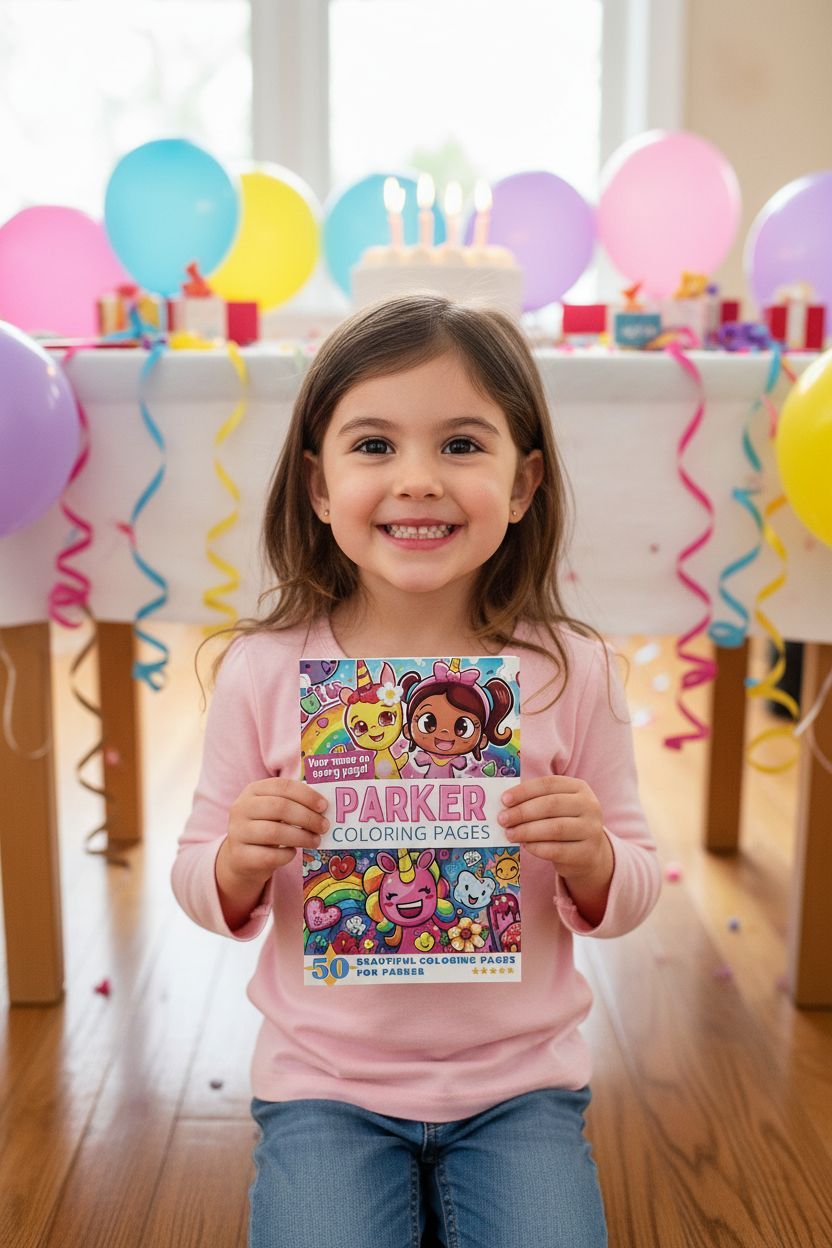 Parker coloring book in use