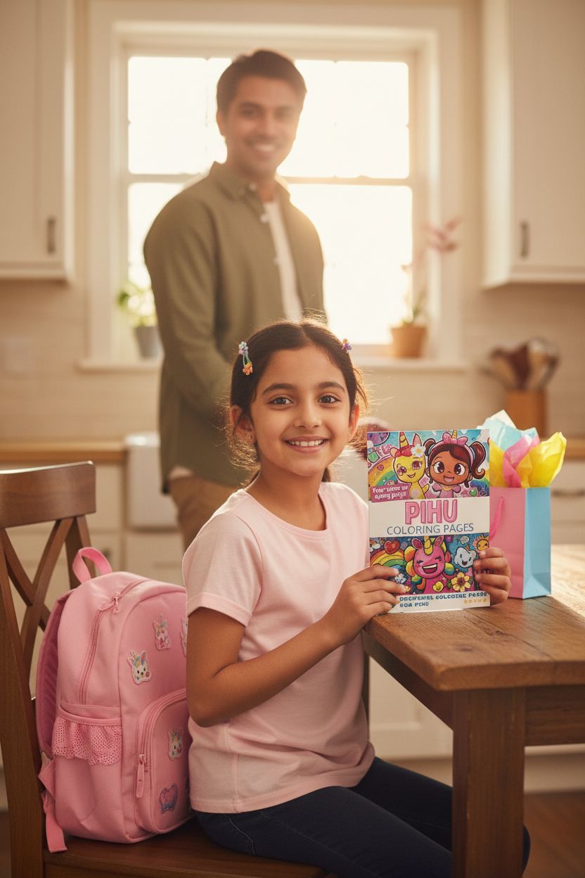 Pihu coloring book in use