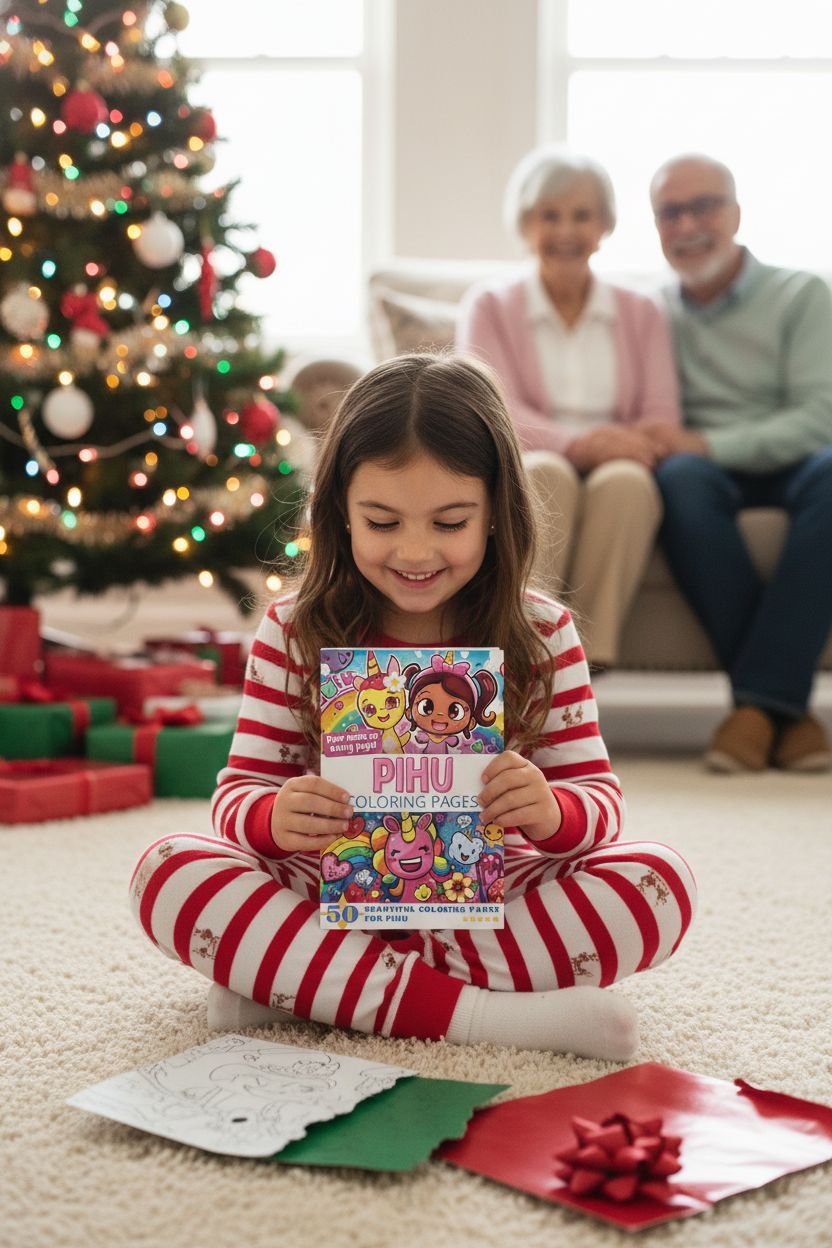 Pihu Christmas coloring pages gift