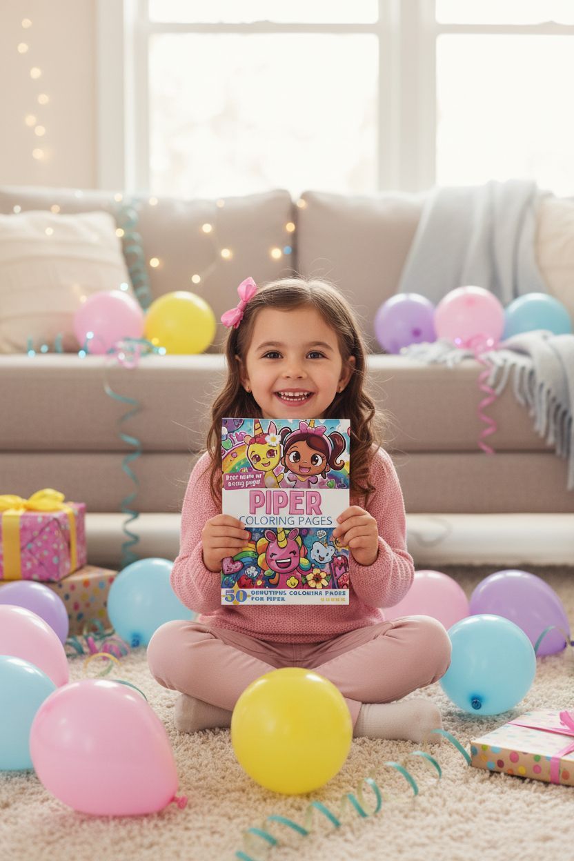 Piper coloring book in use