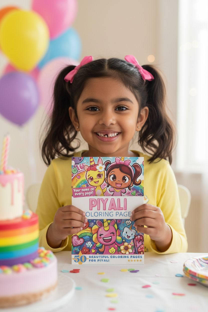 Piyali coloring book in use