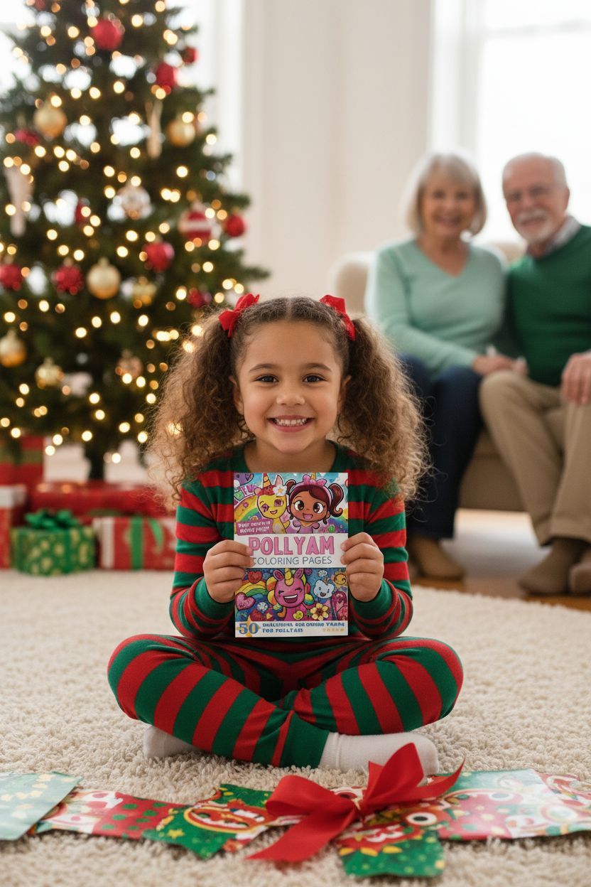Pollyam Christmas coloring pages gift