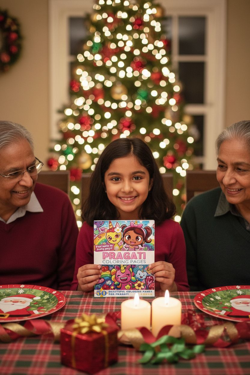 Pragati Christmas coloring pages gift