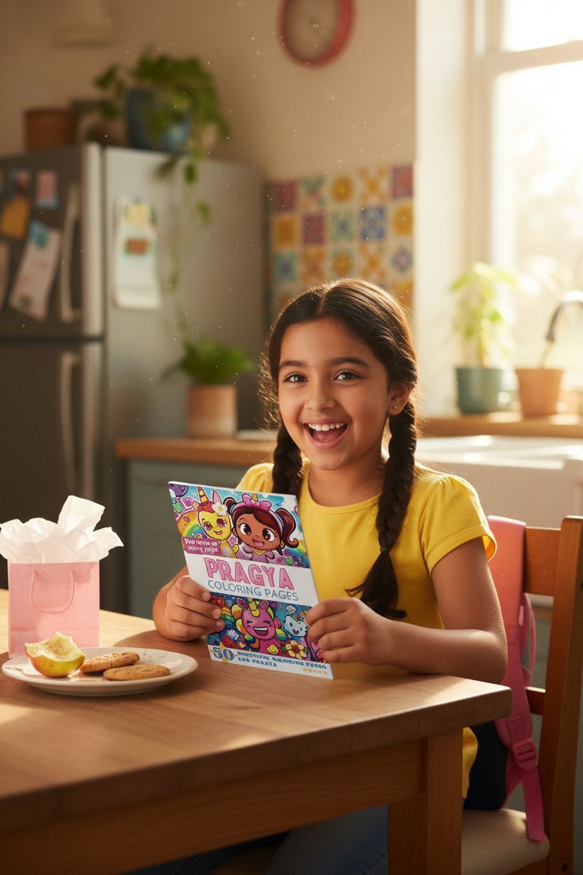 Pragya coloring book in use