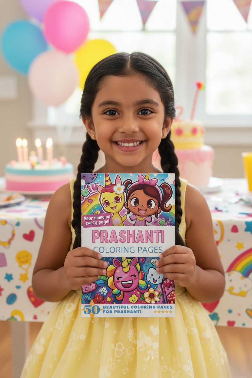 Prashanti coloring book in use