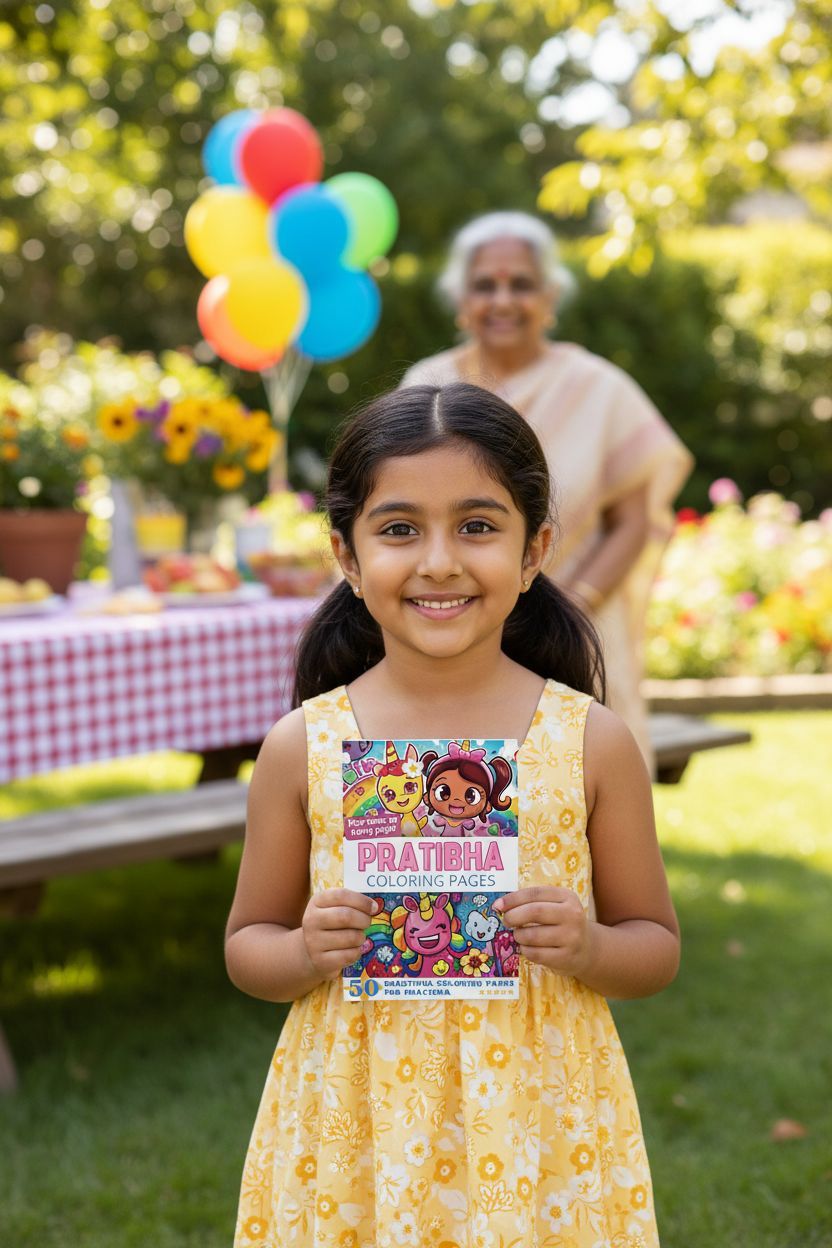 Pratibha coloring book in use