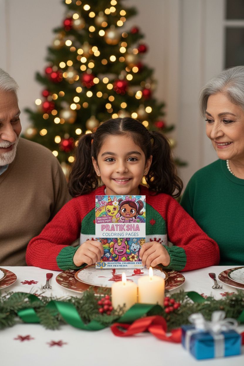 Pratiksha Christmas coloring pages gift