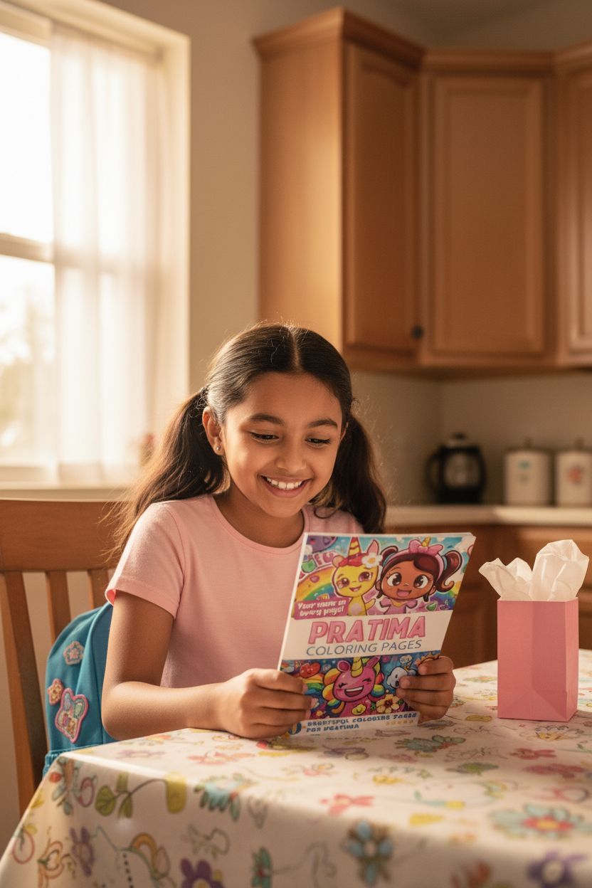 Pratima coloring book in use