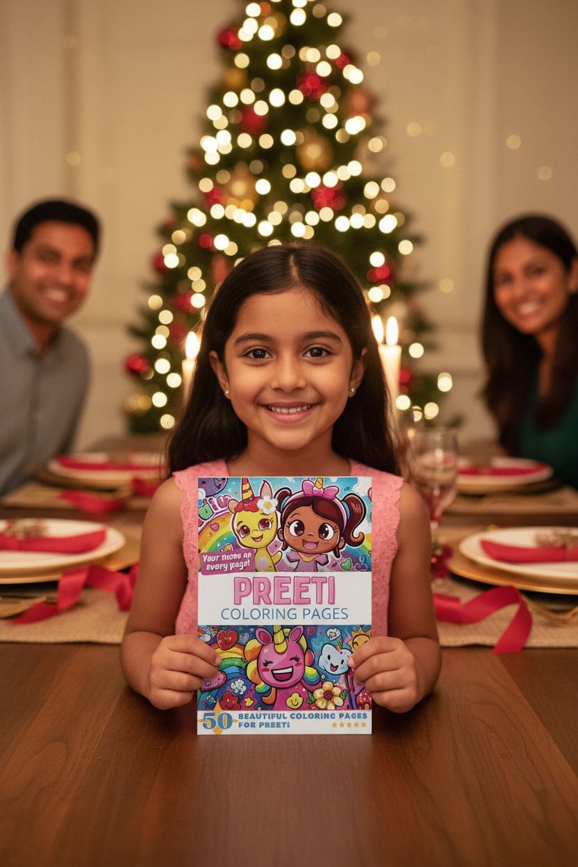 Preeti Christmas coloring pages gift