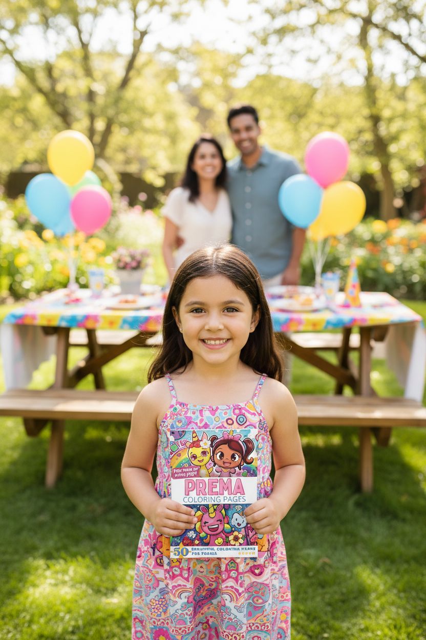 Prema coloring book in use