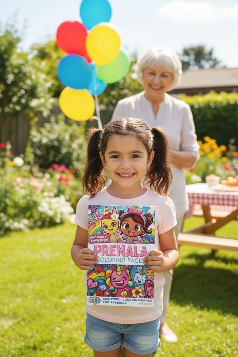 Premala coloring book in use