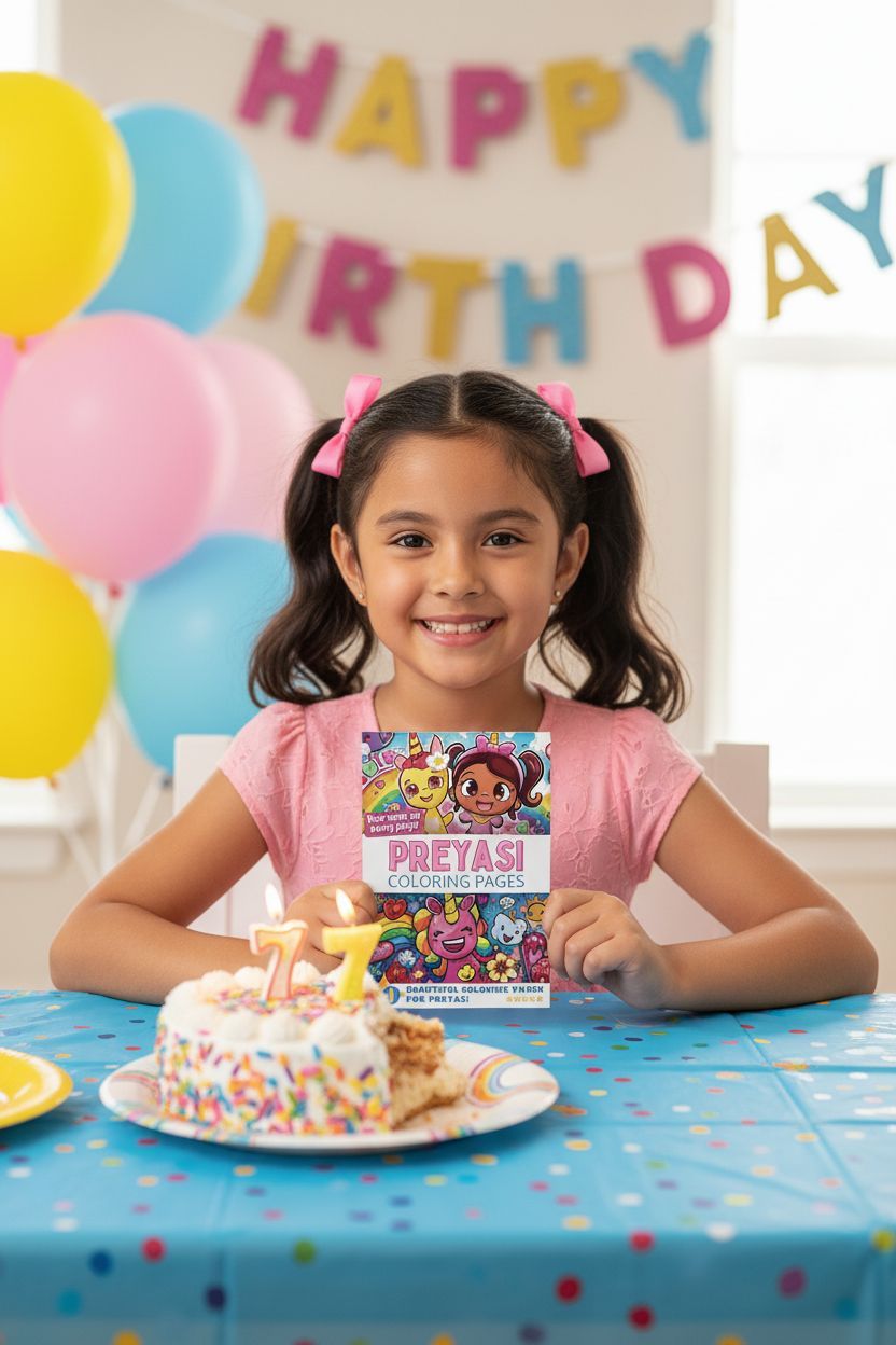 Preyasi coloring book in use