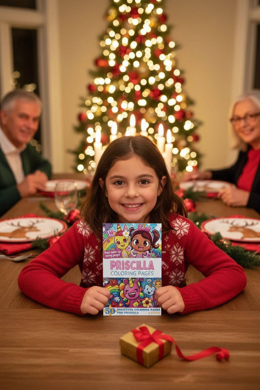 Priscilla Christmas coloring pages gift