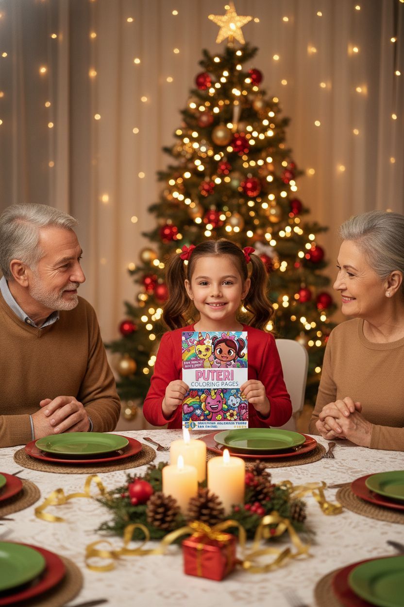 Puteri Christmas coloring pages gift