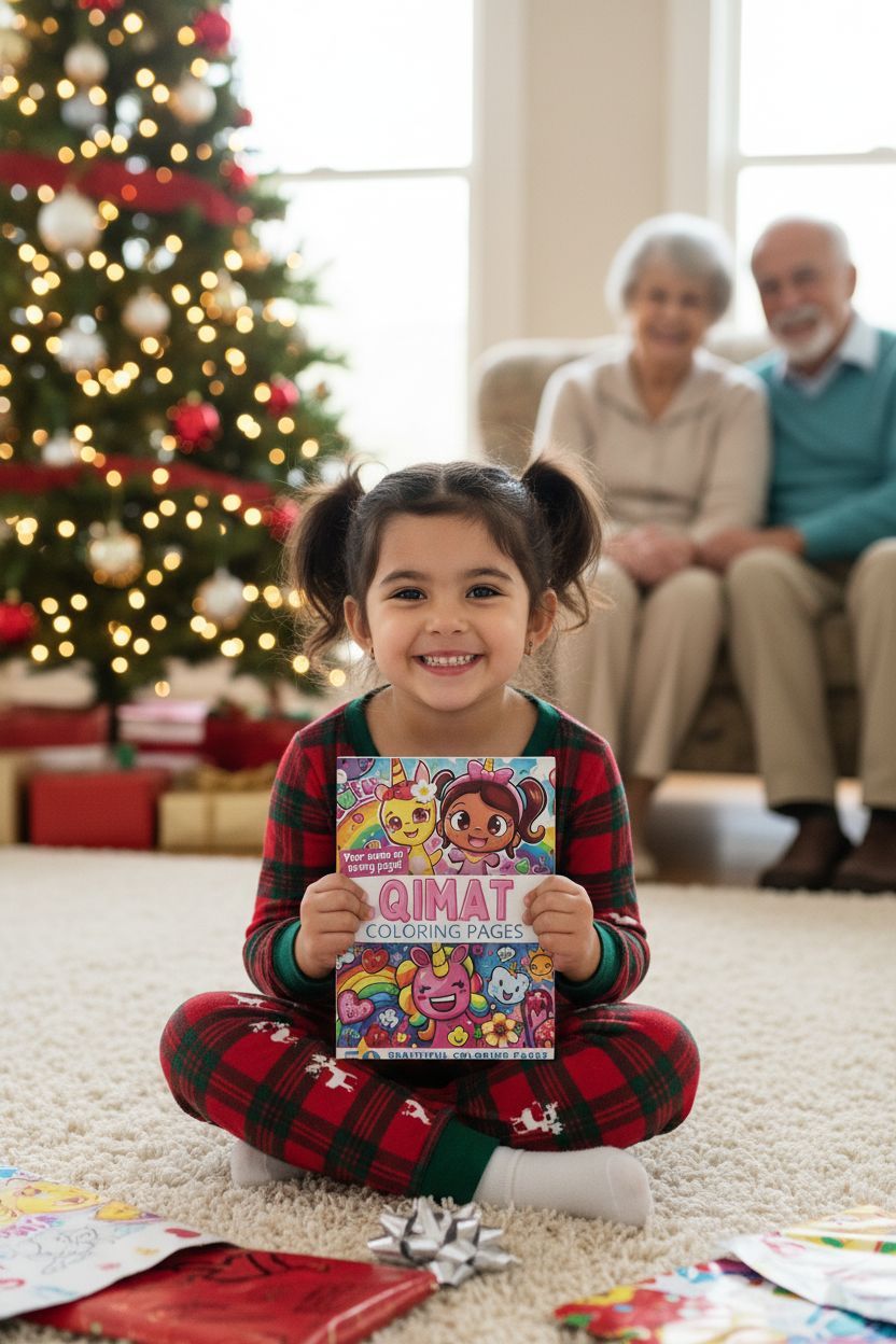 Qimat Christmas coloring pages gift