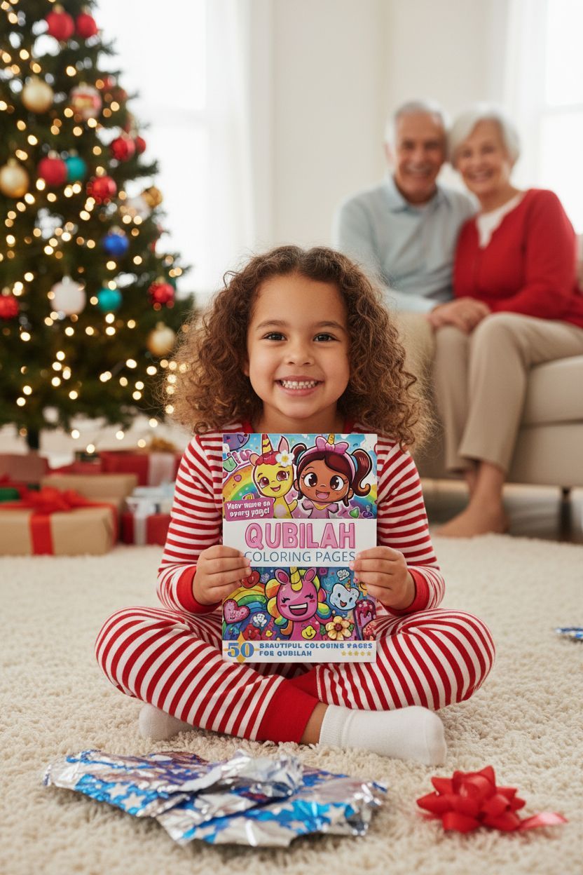 Qubilah Christmas coloring pages gift