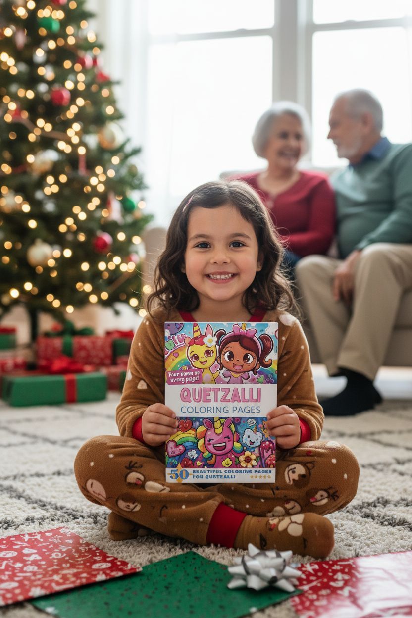 Quetzalli Christmas coloring pages gift