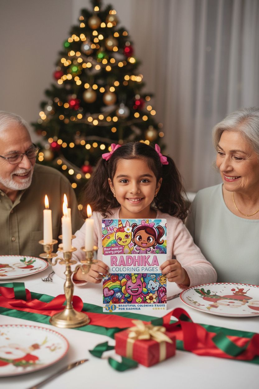 Radhika Christmas coloring pages gift