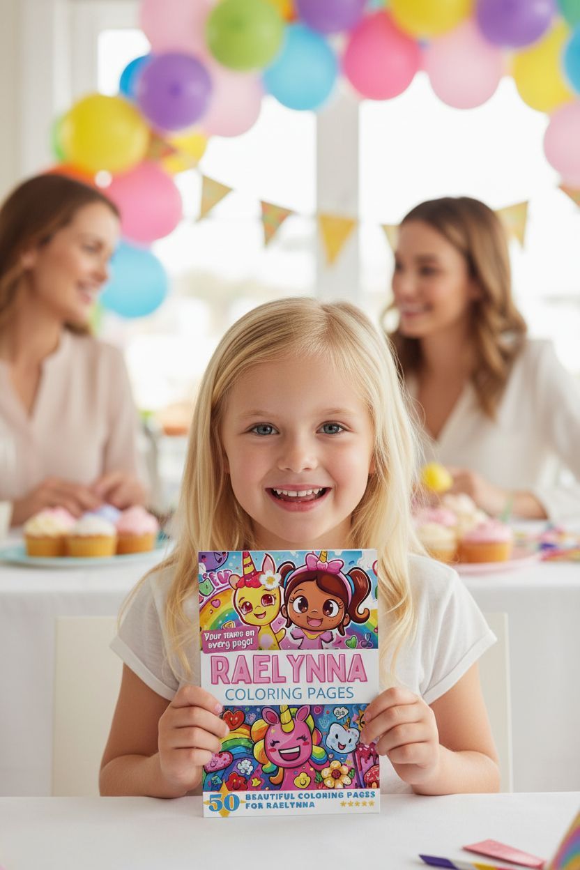 Raelynna coloring book in use