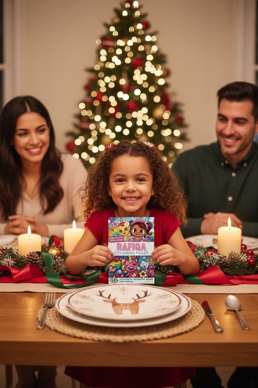 Rafiqa Christmas coloring pages gift