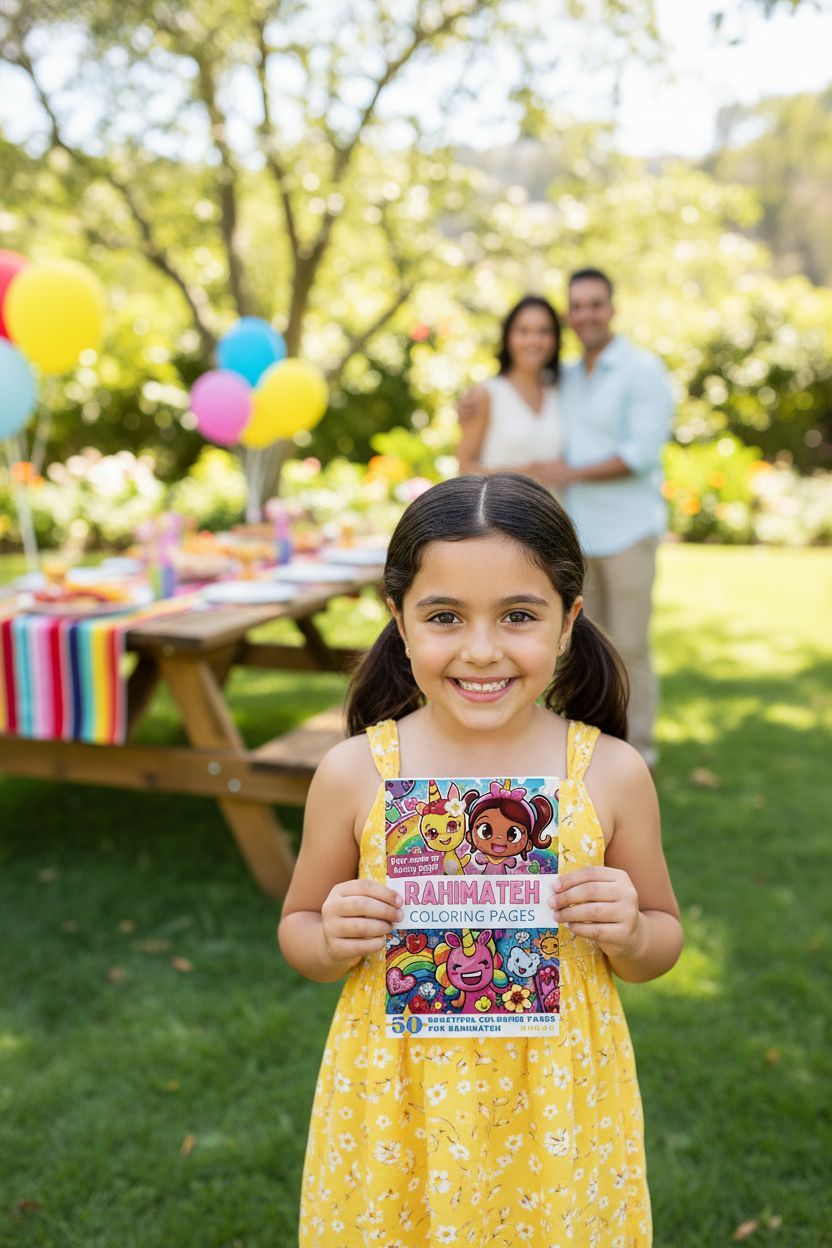 Rahimateh coloring book in use