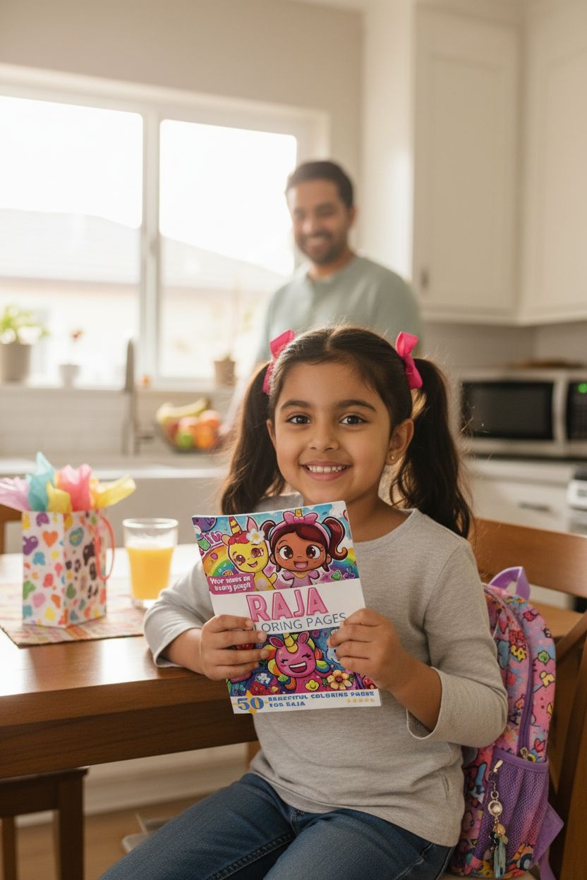 Raja coloring book in use
