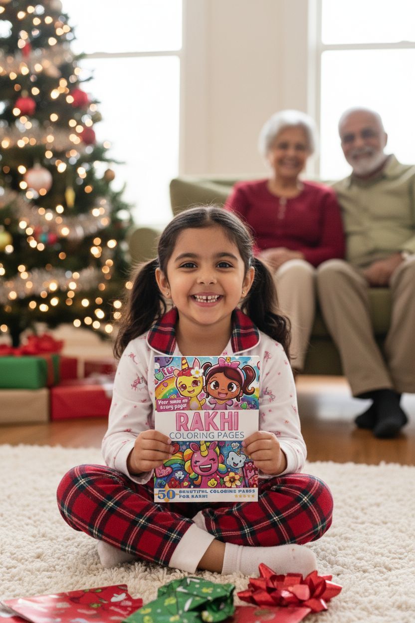 Rakhi Christmas coloring pages gift