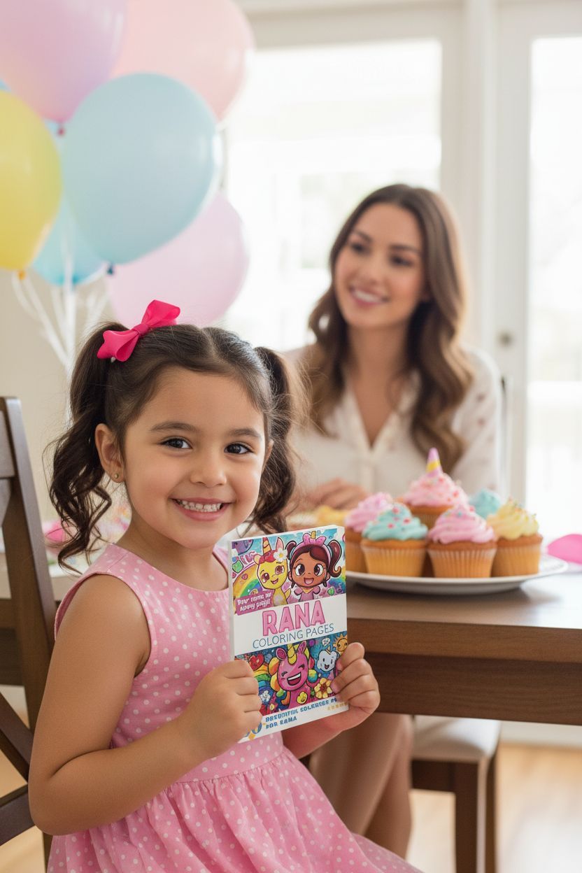 Rana coloring book in use