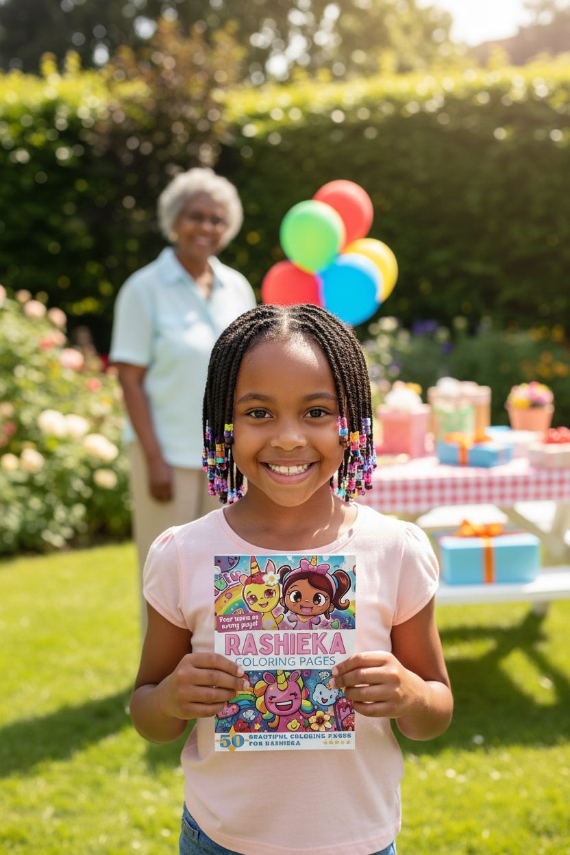 Rashieka coloring book in use
