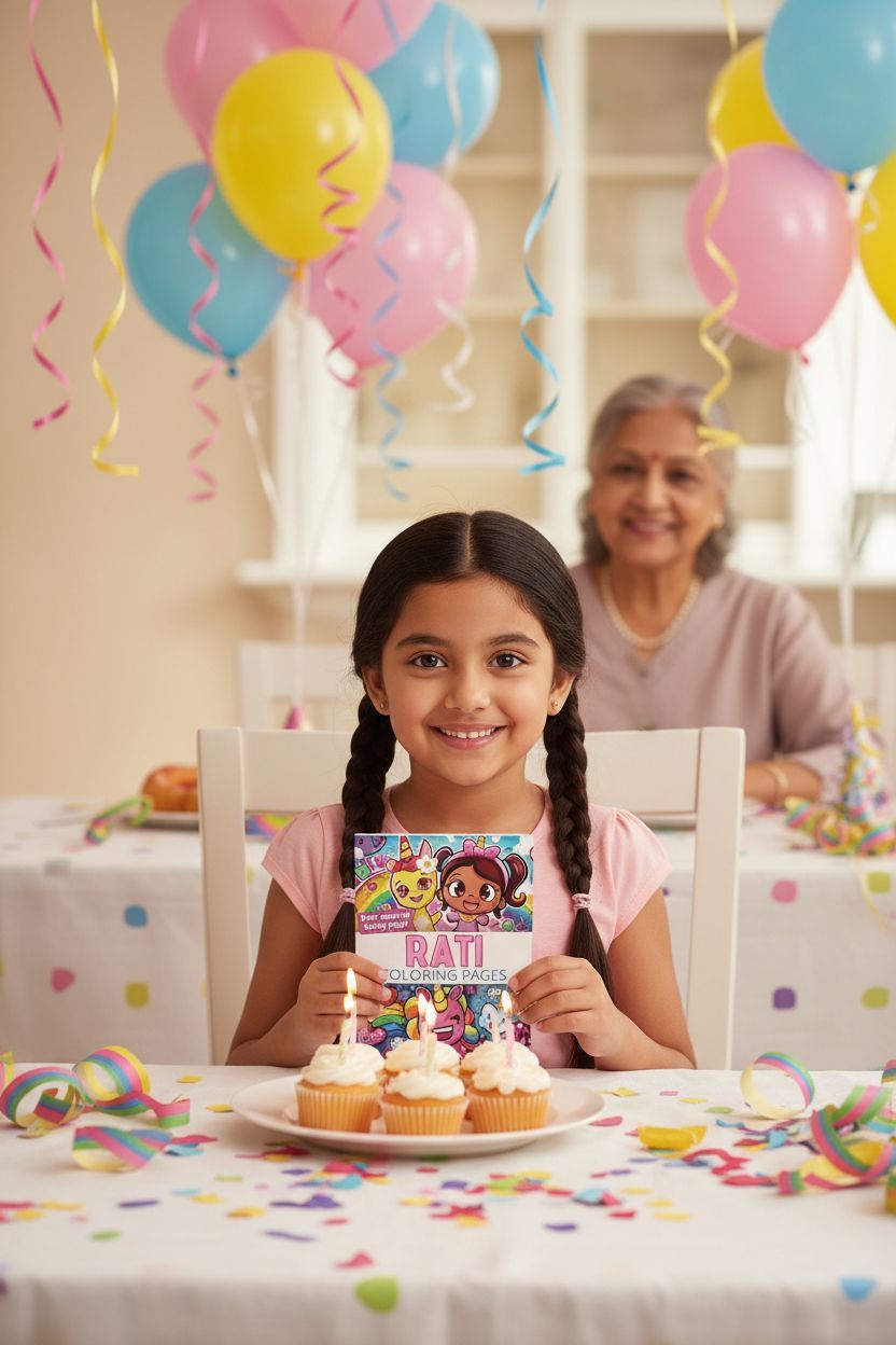 Rati coloring book in use