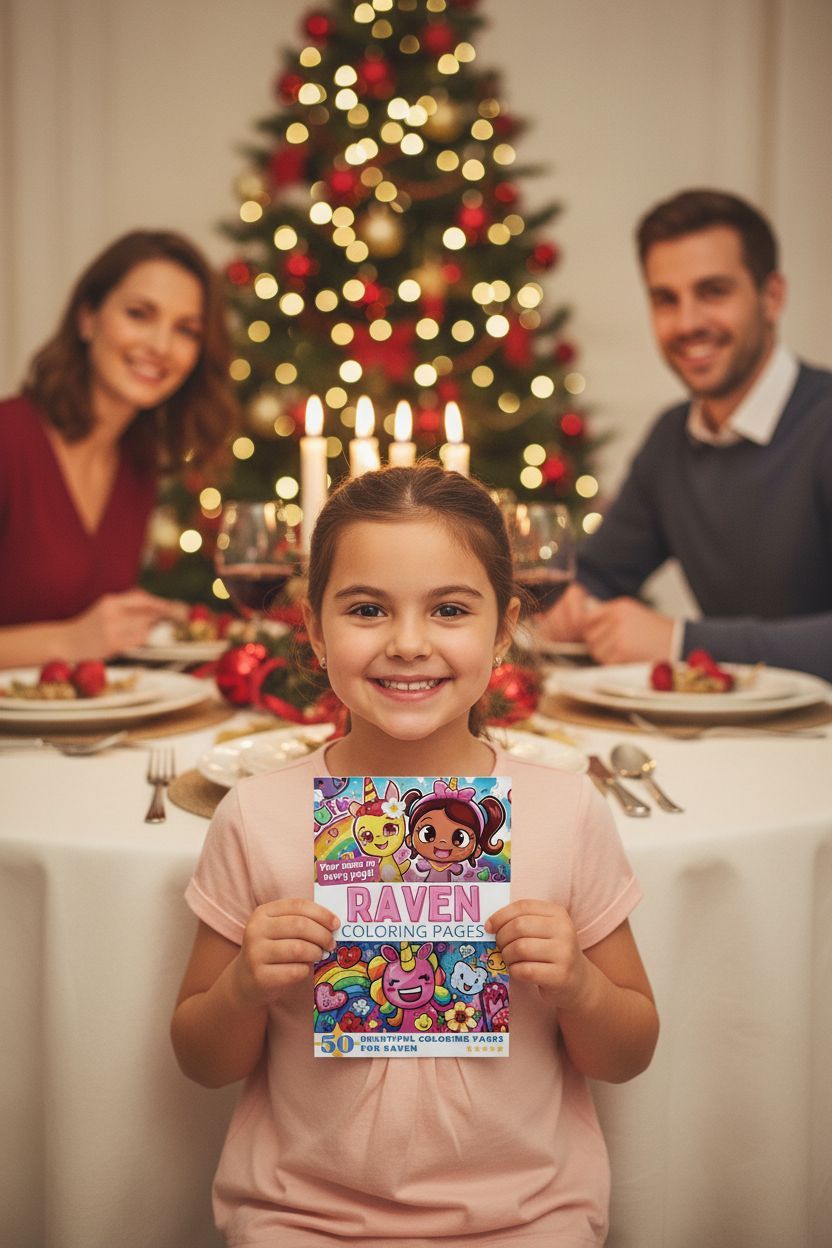 Raven Christmas coloring pages gift