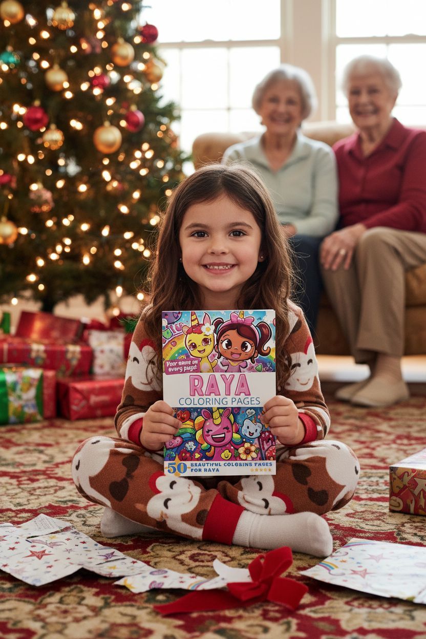 Raya Christmas coloring pages gift