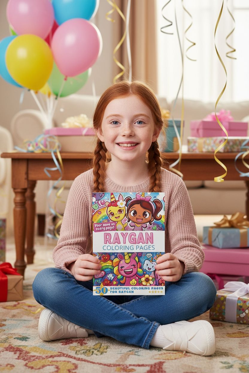 Raygan coloring book in use