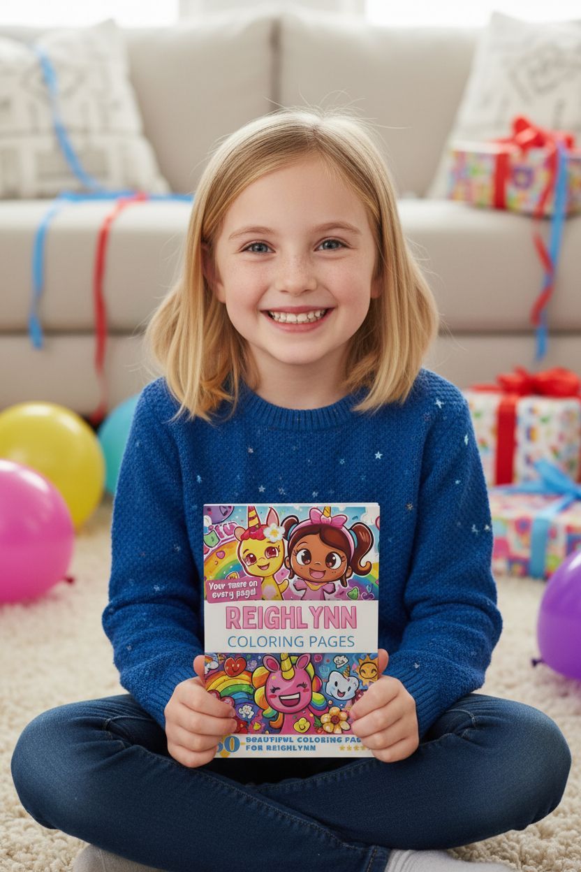 Reighlynn coloring book in use