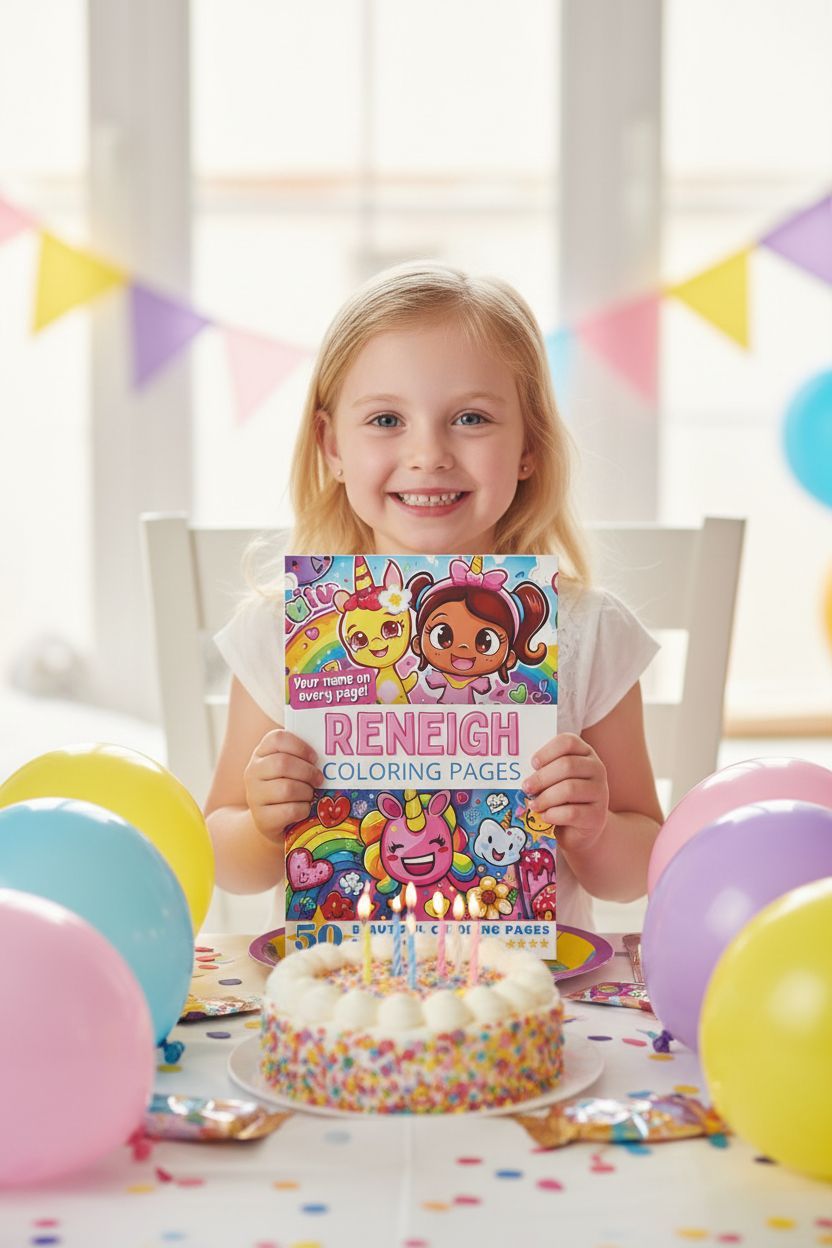 Reneigh coloring book in use