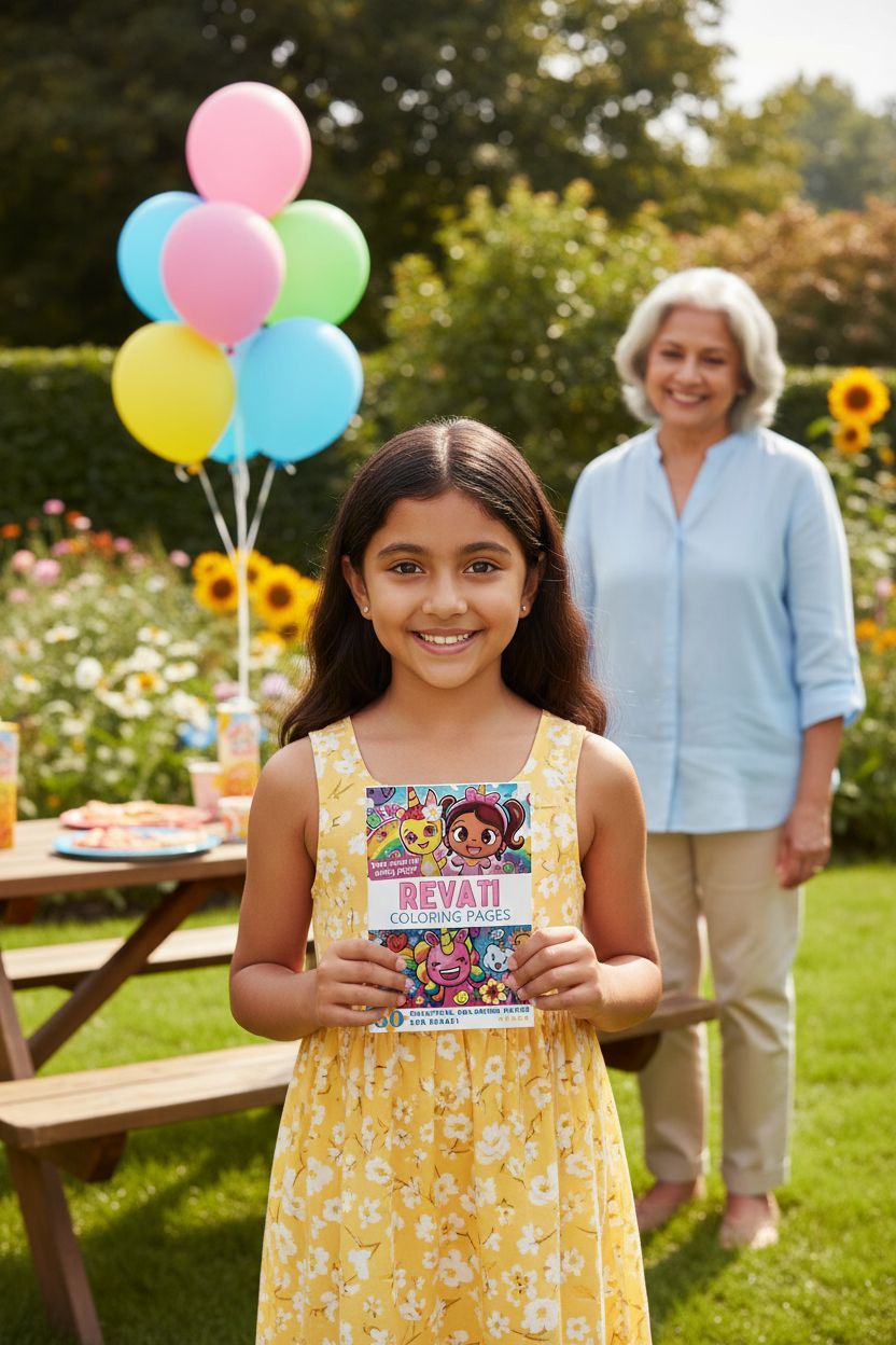 Revati coloring book in use