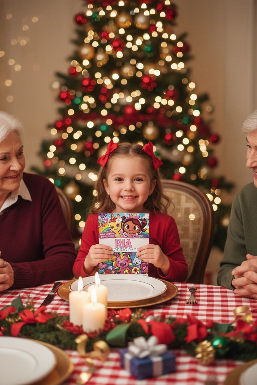 Ria Christmas coloring pages gift
