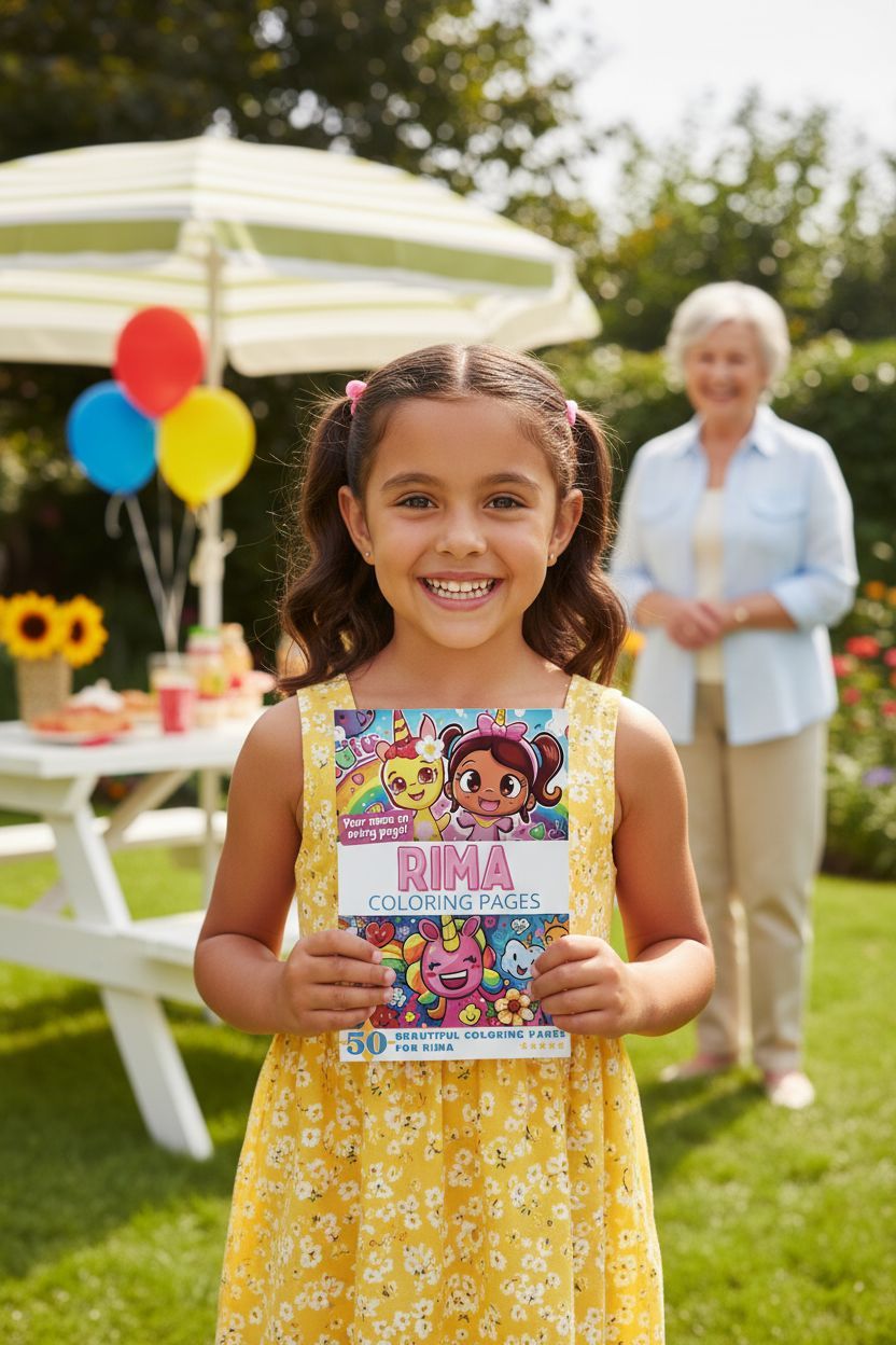 Rima coloring book in use