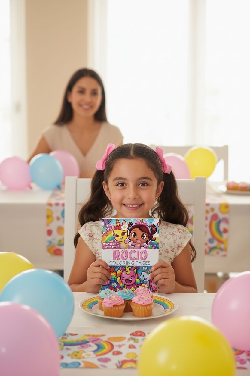 Rocio coloring book in use