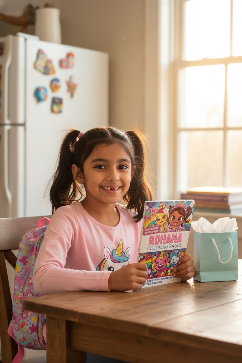 Rohana coloring book in use