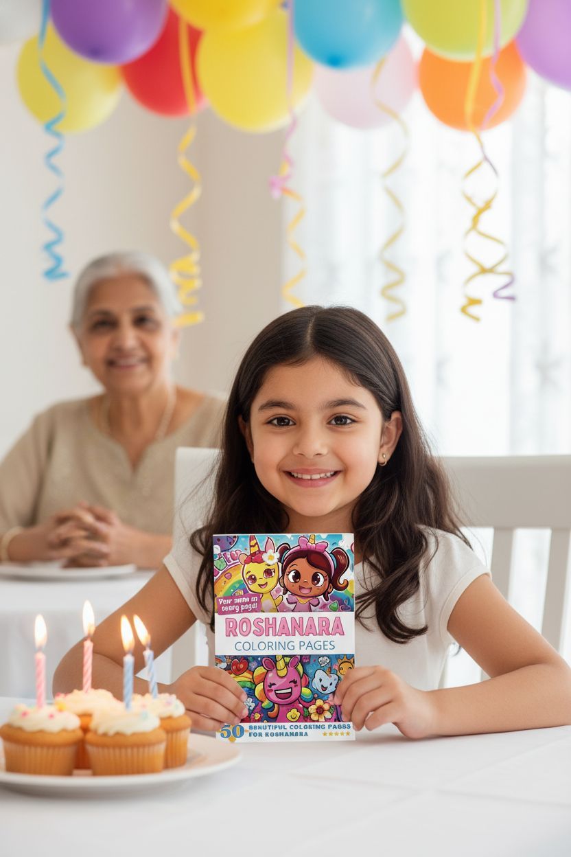 Roshanara coloring book in use