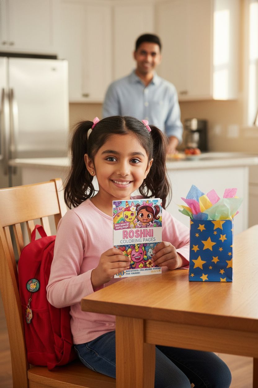 Roshni coloring book in use