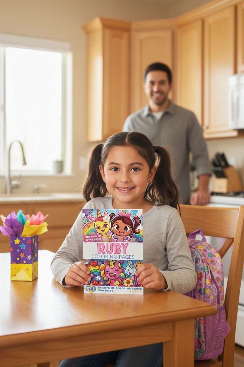 Ruby coloring book in use