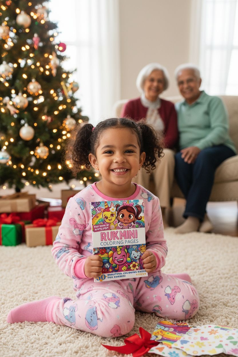 Rukmini Christmas coloring pages gift