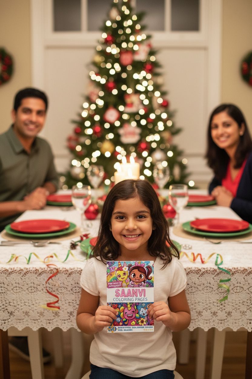 Saanvi Christmas coloring pages gift