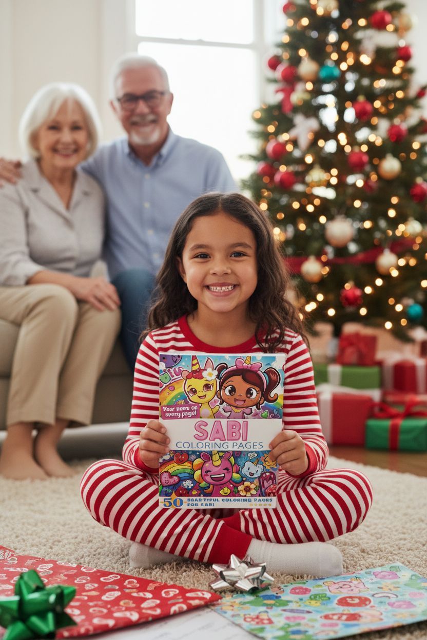 Sabi Christmas coloring pages gift