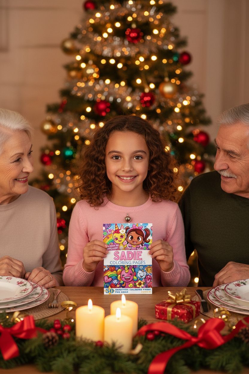 Sadie Christmas coloring pages gift