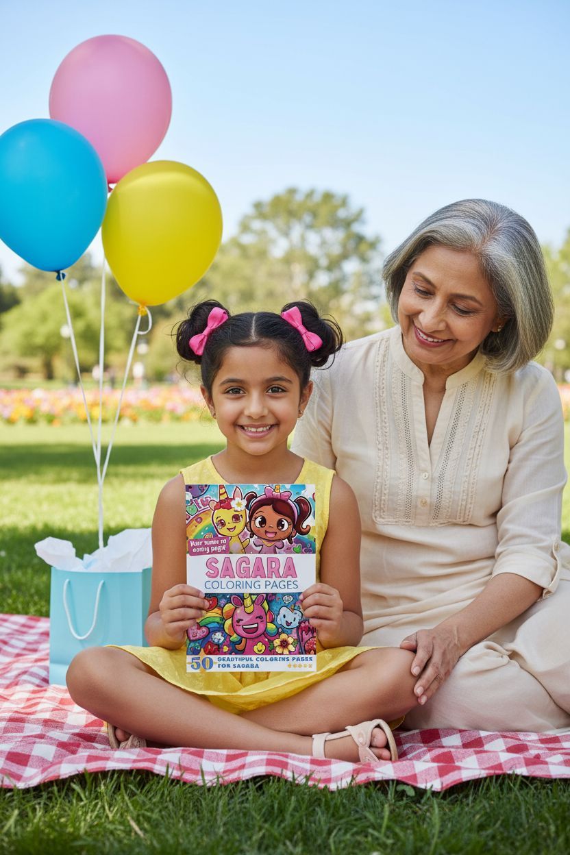 Sagara coloring book in use